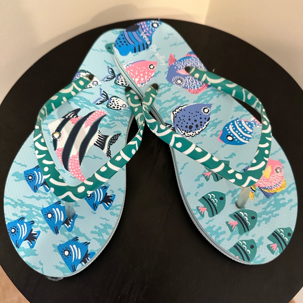 Vera Bradley Colorful Fish Print Flip Flops